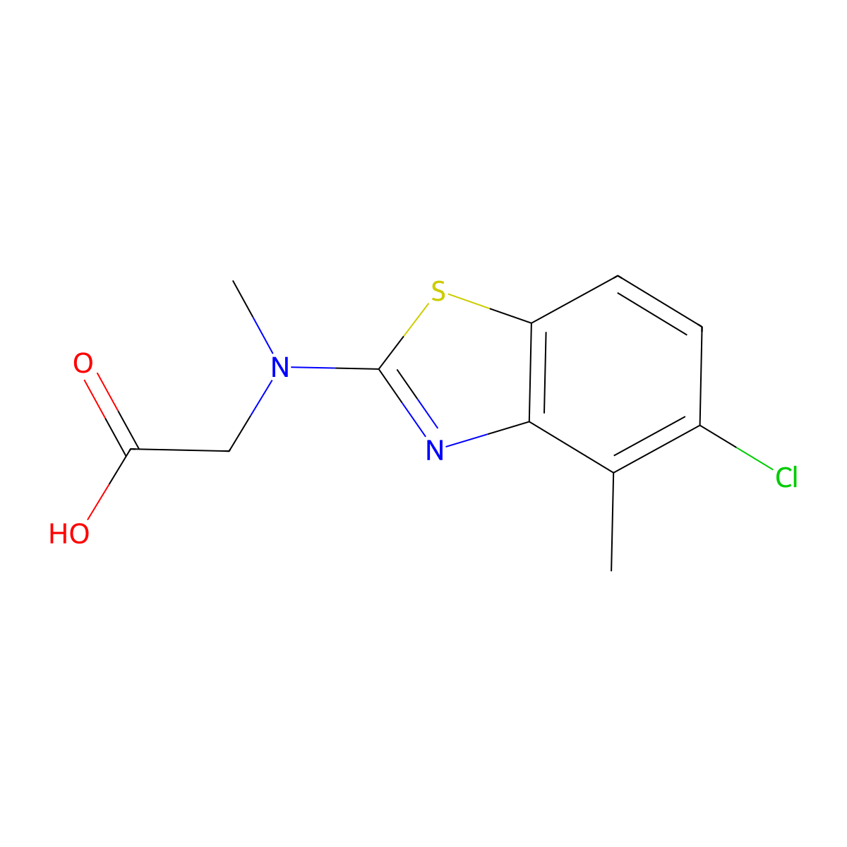 N-(5-chloro-4-methyl-1,3-benzothiazol-2-yl)-N-methylglycine molecular structure, CAS 1352999-05-3