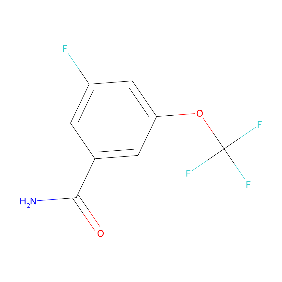 3-Fluoro-5-(trifluoromethoxy)benzamide molecular structure, CAS 1352999-12-2