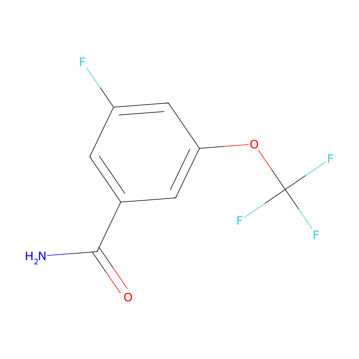 3-Fluoro-5-(trifluoromethoxy)benzamide molecular structure, CAS 1352999-12-2
