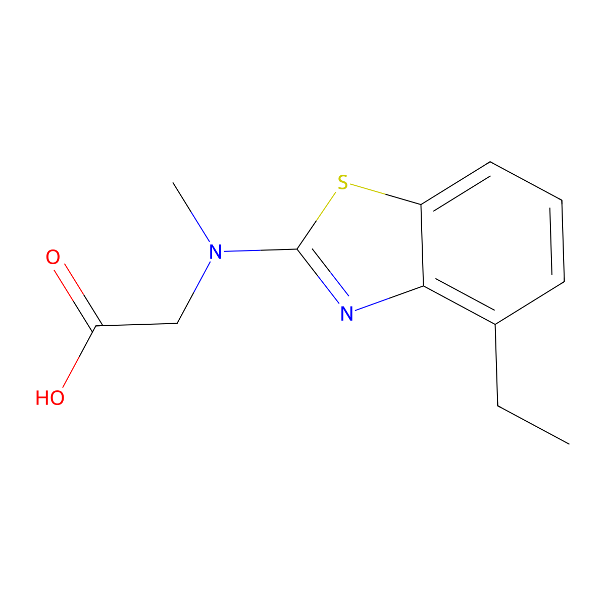 N-(4-ethyl-1,3-benzothiazol-2-yl)-N-methylglycine molecular structure, CAS 1352999-16-6