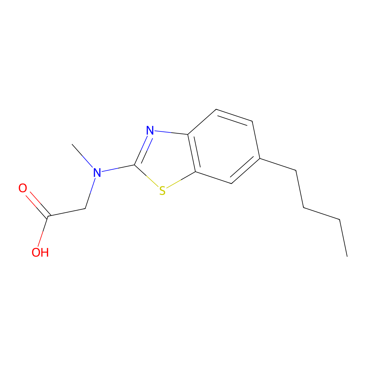 N-(6-butyl-1,3-benzothiazol-2-yl)-N-methylglycine molecular structure, CAS 1352999-17-7