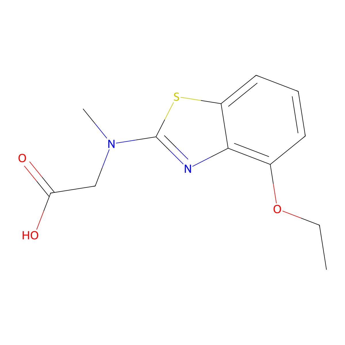 N-(4-ethoxy-1,3-benzothiazol-2-yl)-N-methylglycine molecular structure, CAS 1352999-30-4