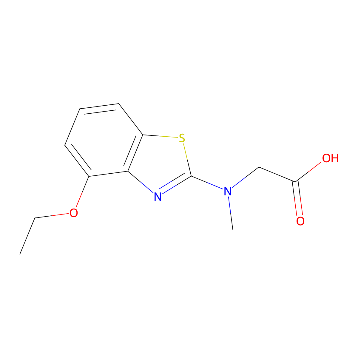 N-(4-ethoxy-1,3-benzothiazol-2-yl)-N-methylglycine molecular structure, CAS 1352999-30-4