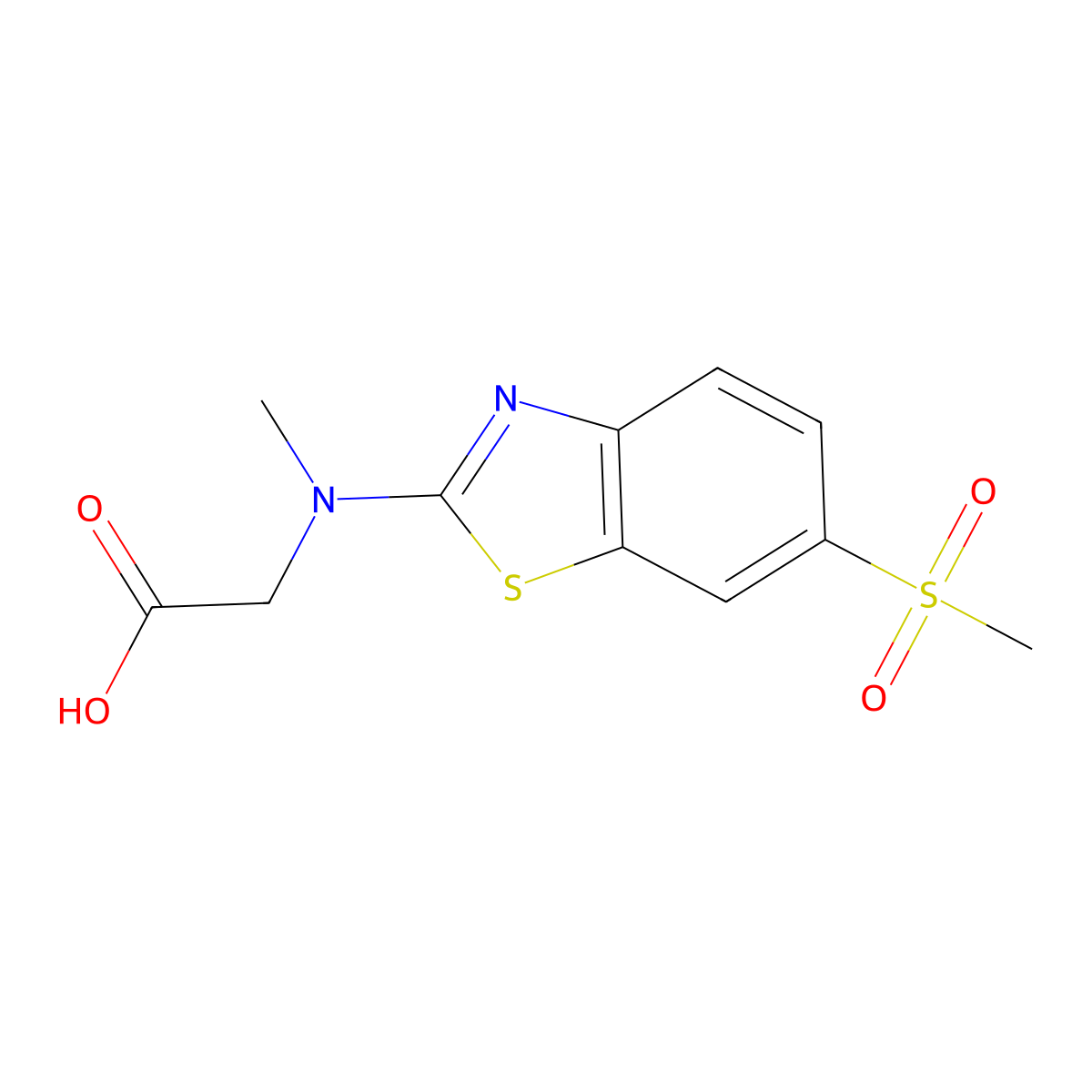 N-methyl-N-[6-(methylsulfonyl)-1,3-benzothiazol-2-yl]glycine molecular structure, CAS 1352999-32-6