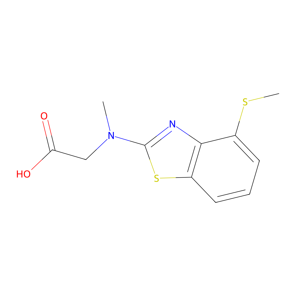 N-methyl-N-[4-(methylthio)-1,3-benzothiazol-2-yl]glycine molecular structure, CAS 1352999-41-7