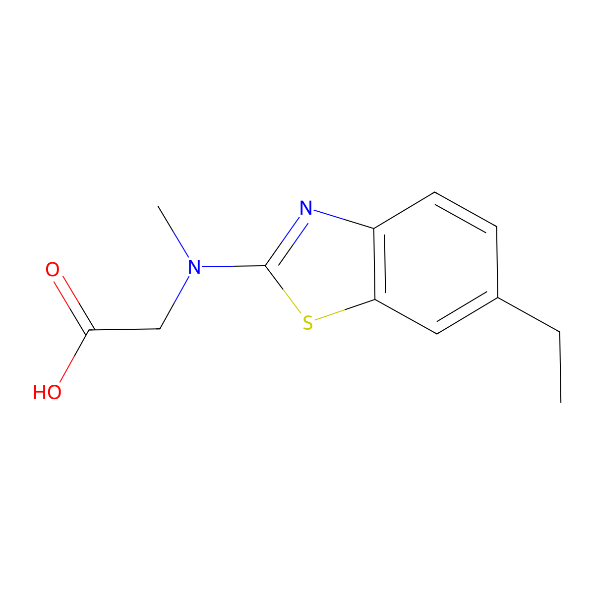 N-(6-ethyl-1,3-benzothiazol-2-yl)-N-methylglycine molecular structure, CAS 1352999-42-8