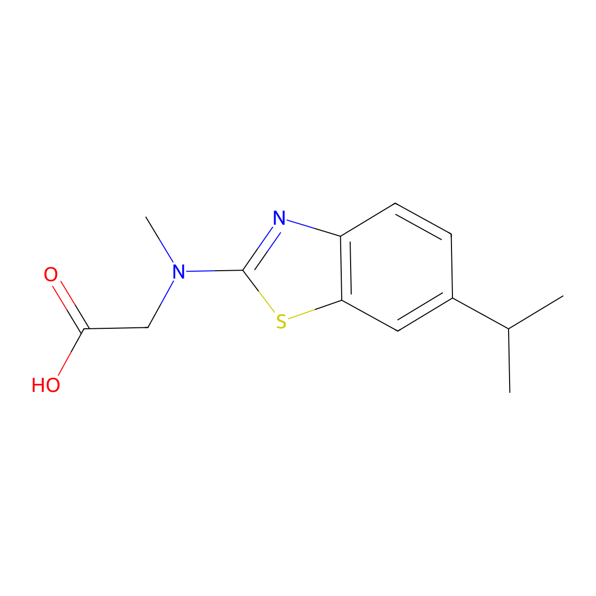 N-(6-isopropyl-1,3-benzothiazol-2-yl)-N-methylglycine molecular structure, CAS 1352999-56-4