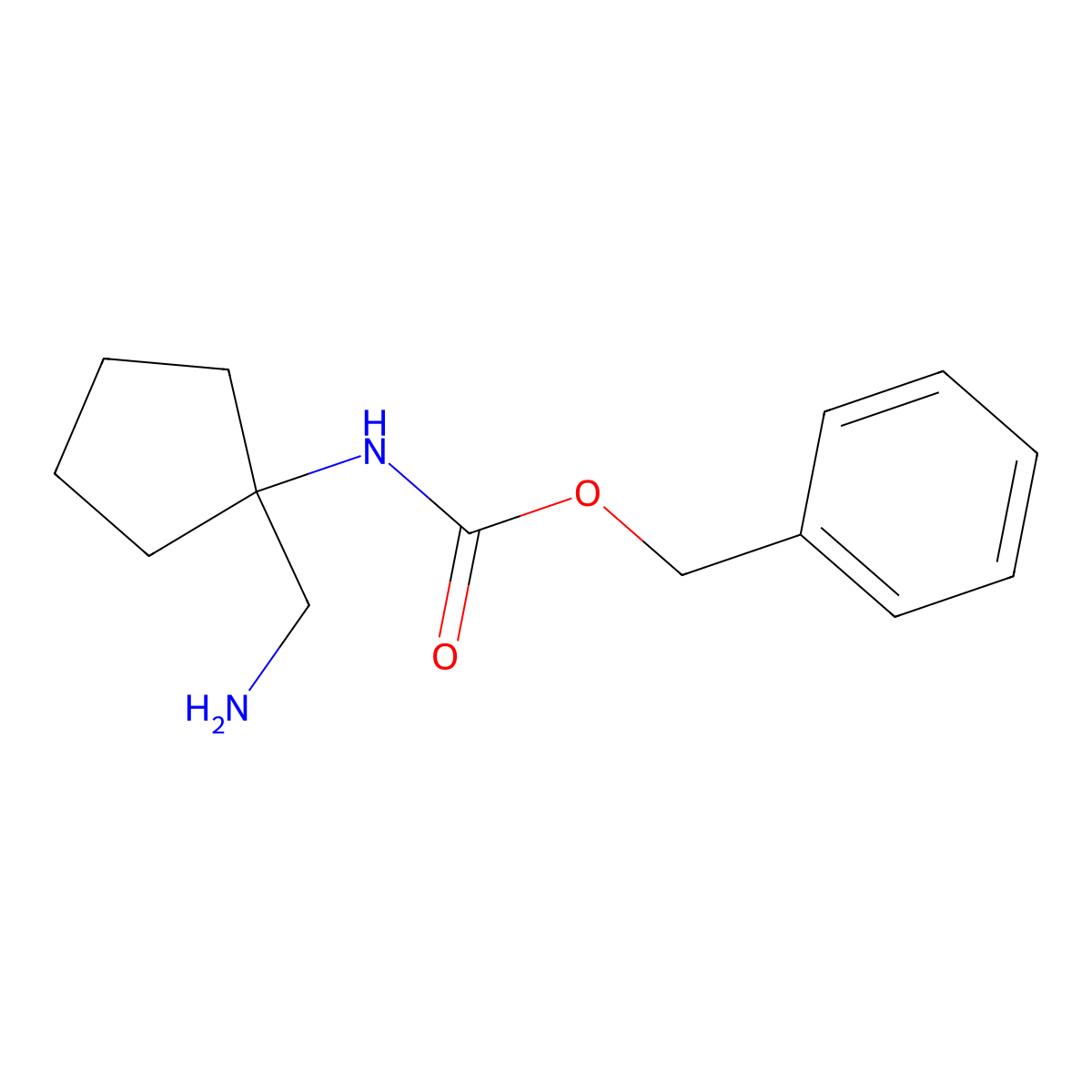 benzyl N-[1-(aminomethyl)cyclopentyl]carbamate molecular structure, CAS 1352999-72-4