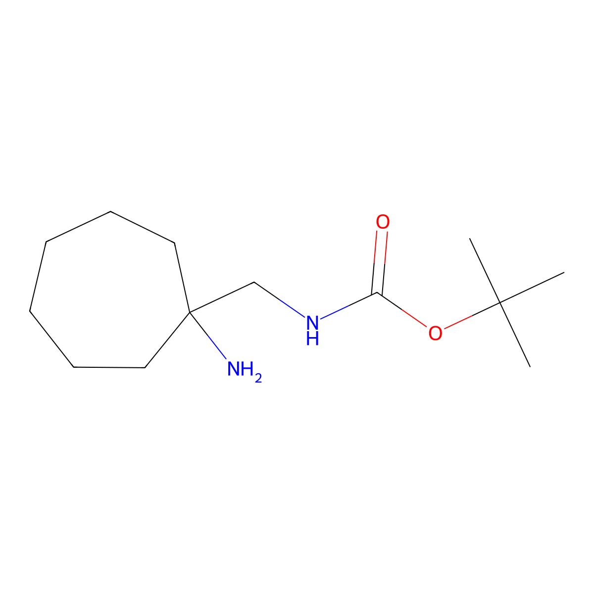 tert-butyl N-[(1-aminocycloheptyl)methyl]carbamate molecular structure, CAS 1352999-73-5