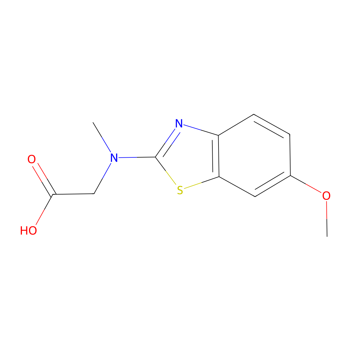 N-(6-methoxy-1,3-benzothiazol-2-yl)-N-methylglycine molecular structure, CAS 1352999-79-1
