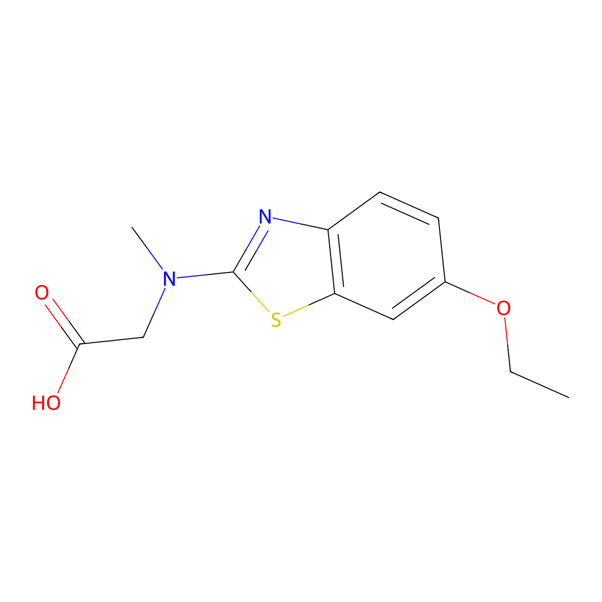 N-(6-ethoxy-1,3-benzothiazol-2-yl)-N-methylglycine molecular structure, CAS 1352999-80-4
