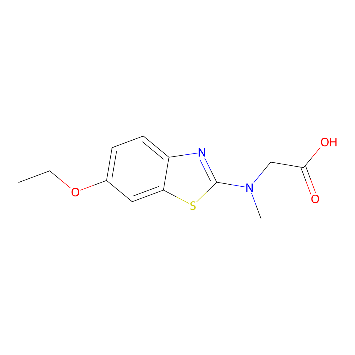 N-(6-ethoxy-1,3-benzothiazol-2-yl)-N-methylglycine molecular structure, CAS 1352999-80-4