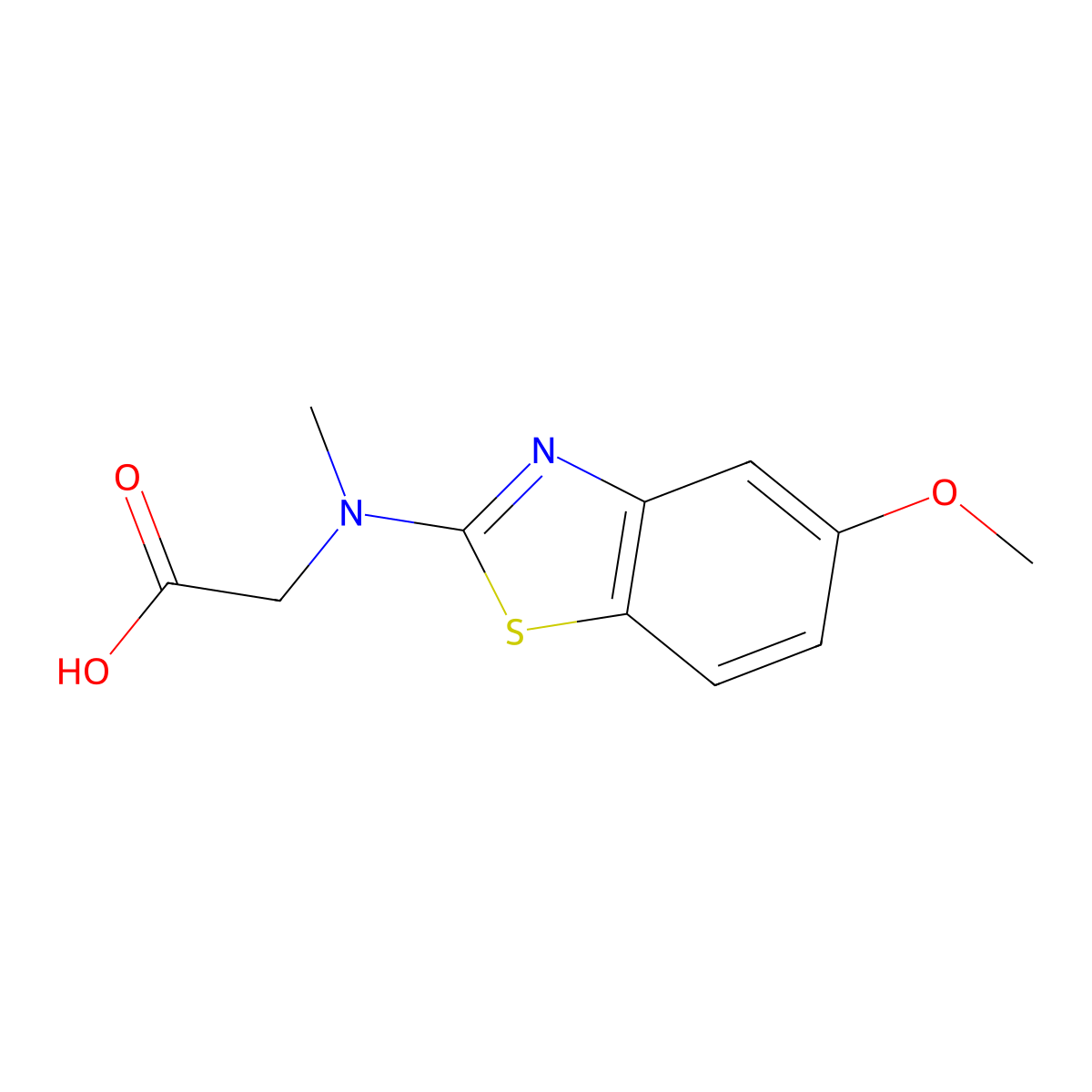 N-(5-methoxy-1,3-benzothiazol-2-yl)-N-methylglycine molecular structure, CAS 1352999-82-6