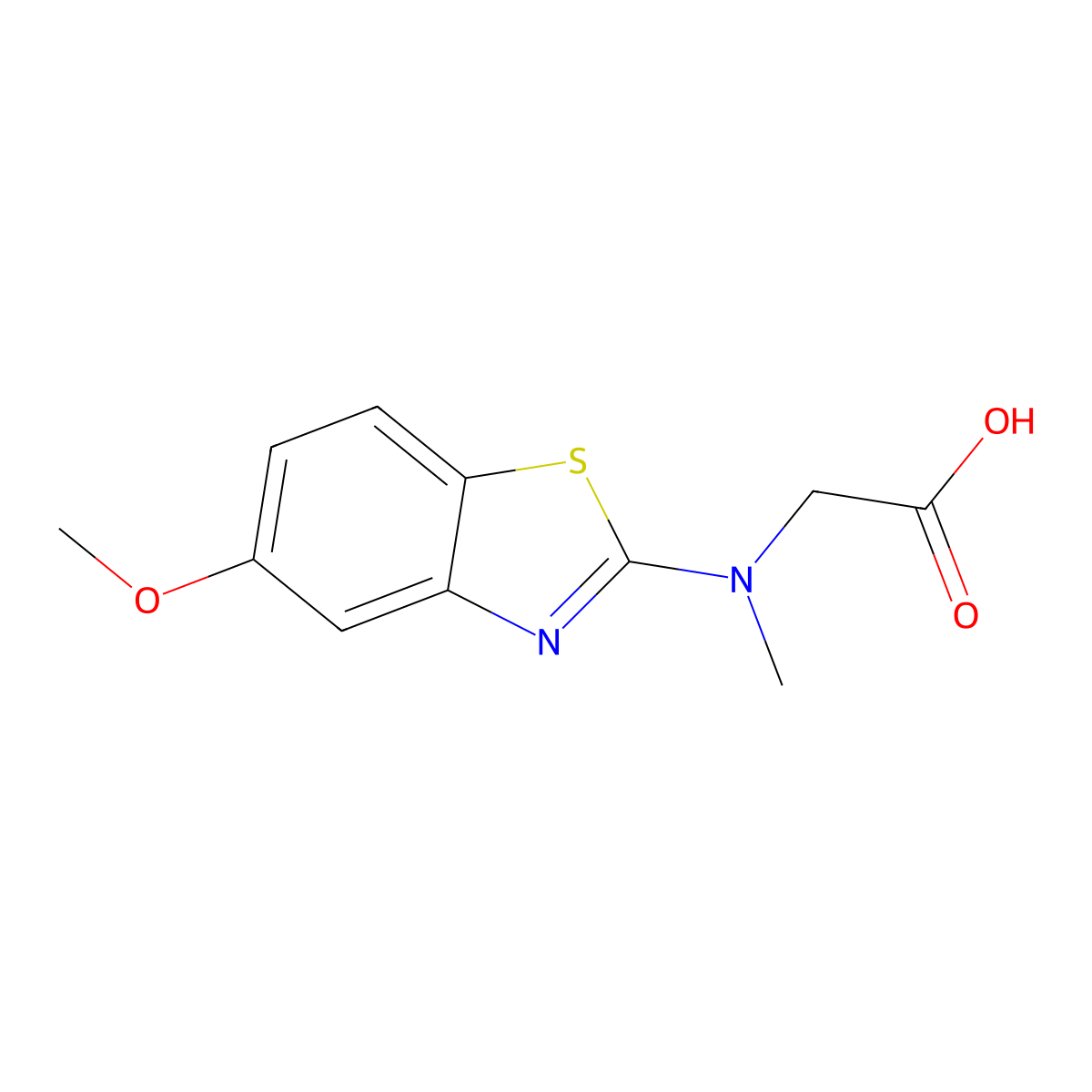 N-(5-methoxy-1,3-benzothiazol-2-yl)-N-methylglycine molecular structure, CAS 1352999-82-6