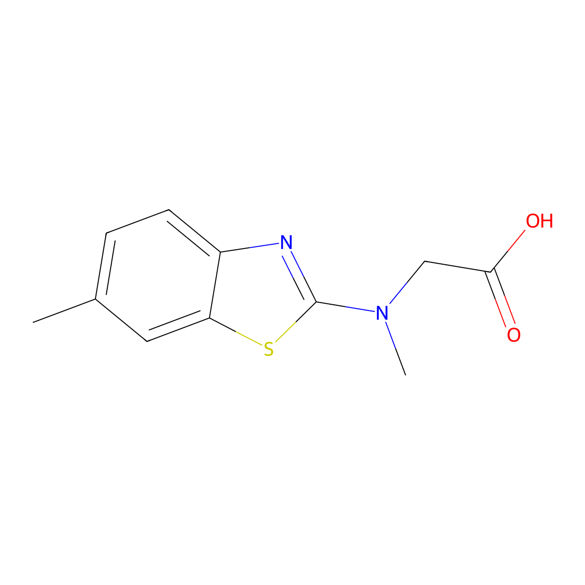 N-methyl-N-(6-methyl-1,3-benzothiazol-2-yl)glycine molecular structure, CAS 1352999-99-5