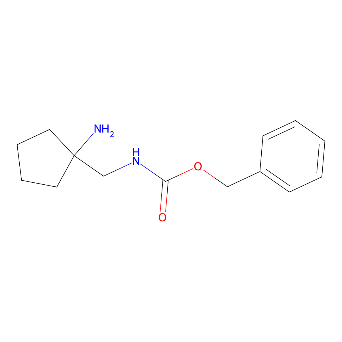benzyl N-[(1-aminocyclopentyl)methyl]carbamate molecular structure, CAS 1353000-06-2