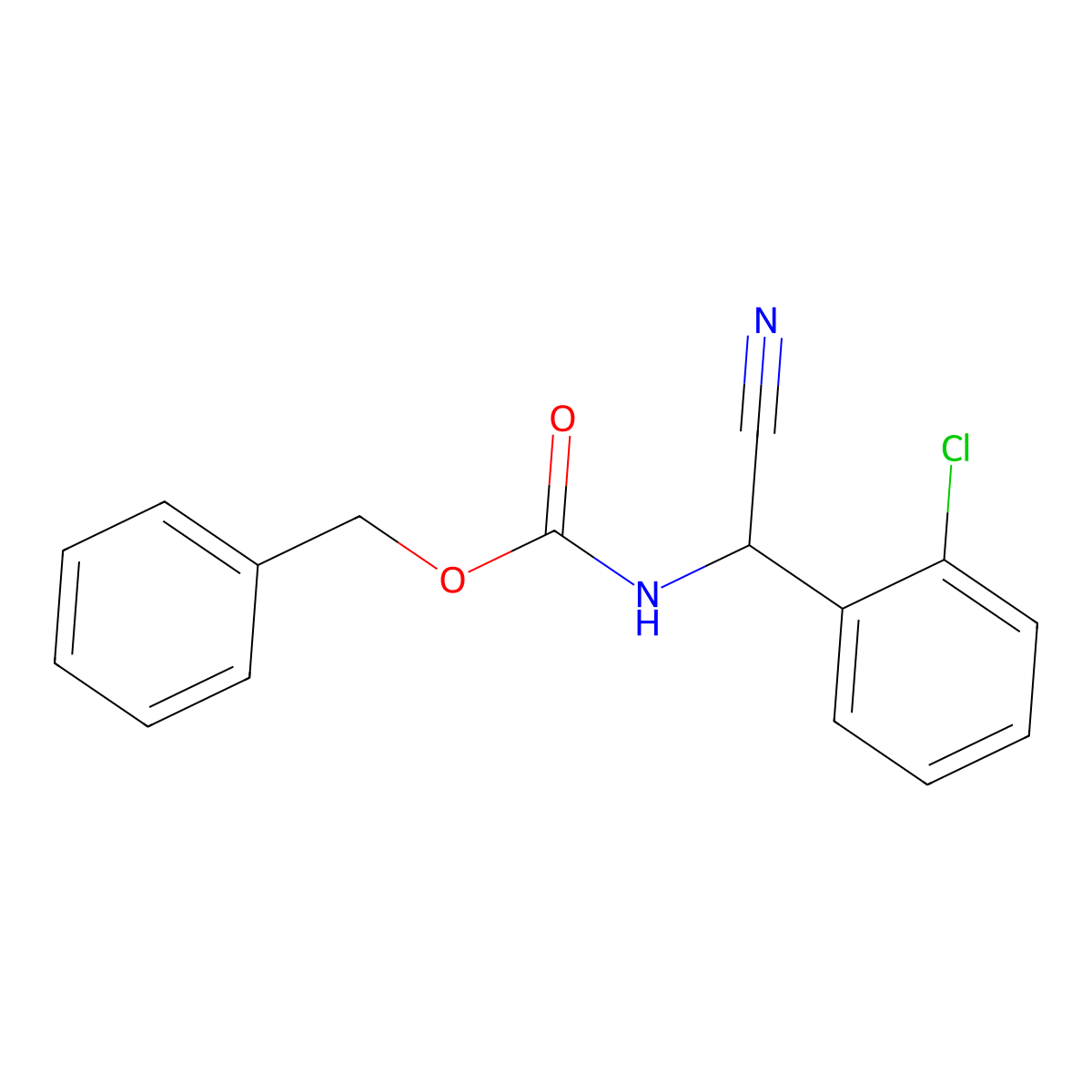 Benzyl N-[(2-chlorophenyl)(cyano)methyl]carbamate molecular structure, CAS 1353000-08-4