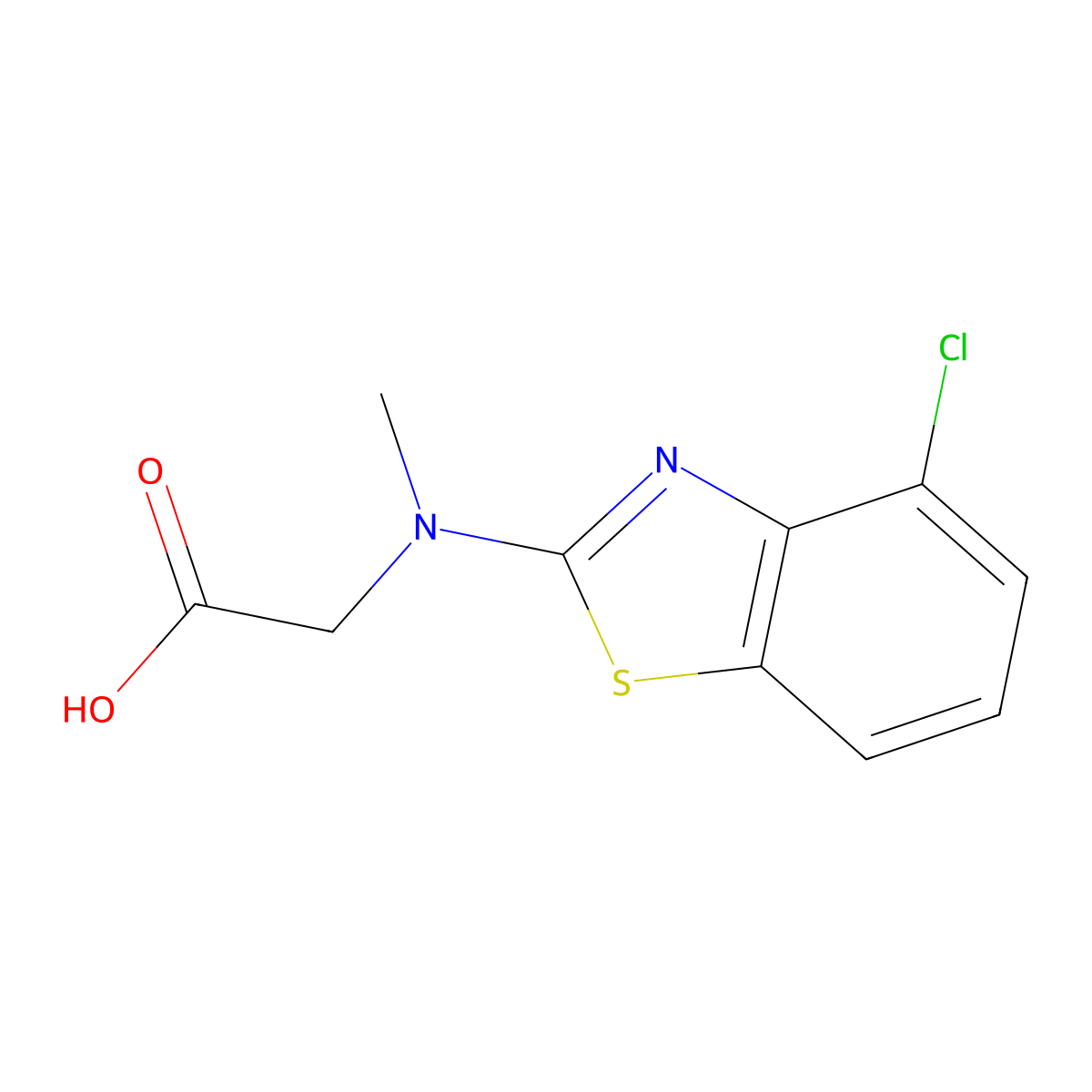 N-(4-chloro-1,3-benzothiazol-2-yl)-N-methylglycine molecular structure, CAS 1353000-10-8