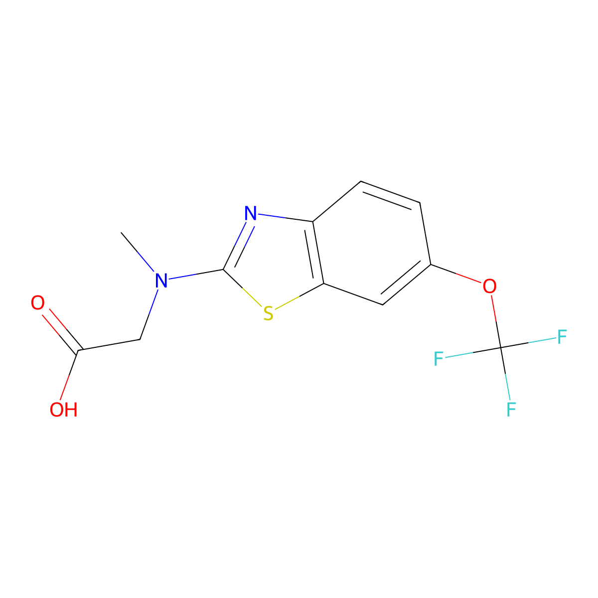 N-methyl-N-[6-(trifluoromethoxy)-1,3-benzothiazol-2-yl]glycine molecular structure, CAS 1353000-13-1
