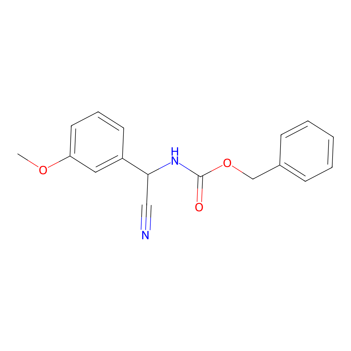 Benzyl N-[cyano(3-methoxyphenyl)methyl]carbamate molecular structure, CAS 1353000-18-6