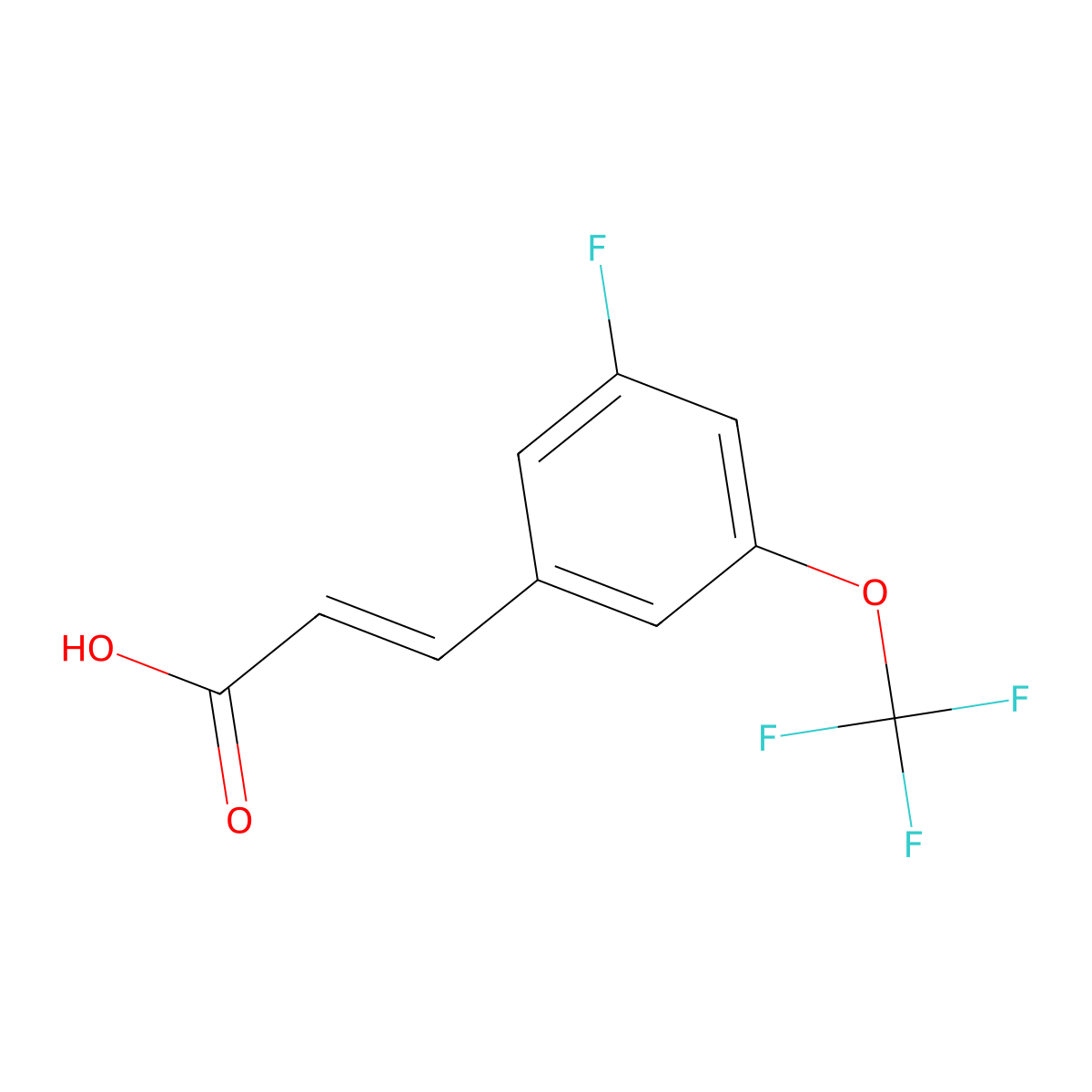 3-Fluoro-5-(trifluoromethoxy)cinnamic acid molecular structure, CAS 1353001-72-5