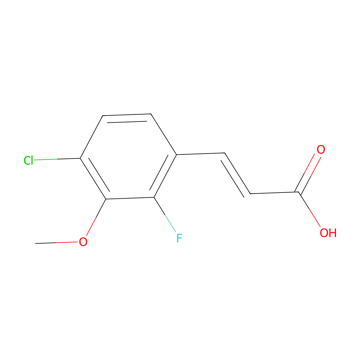 4-Chloro-2-fluoro-3-methoxycinnamic acid molecular structure, CAS 1353001-74-7