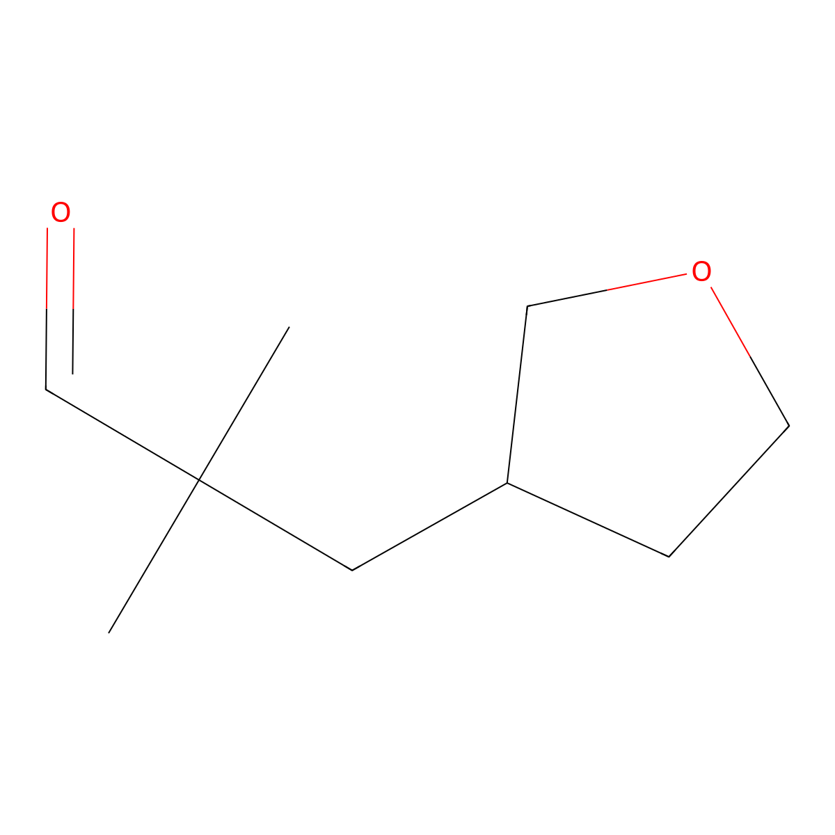 2,2-Dimethyl-3-(oxolan-3-yl)propanal molecular structure, CAS 1353004-20-2