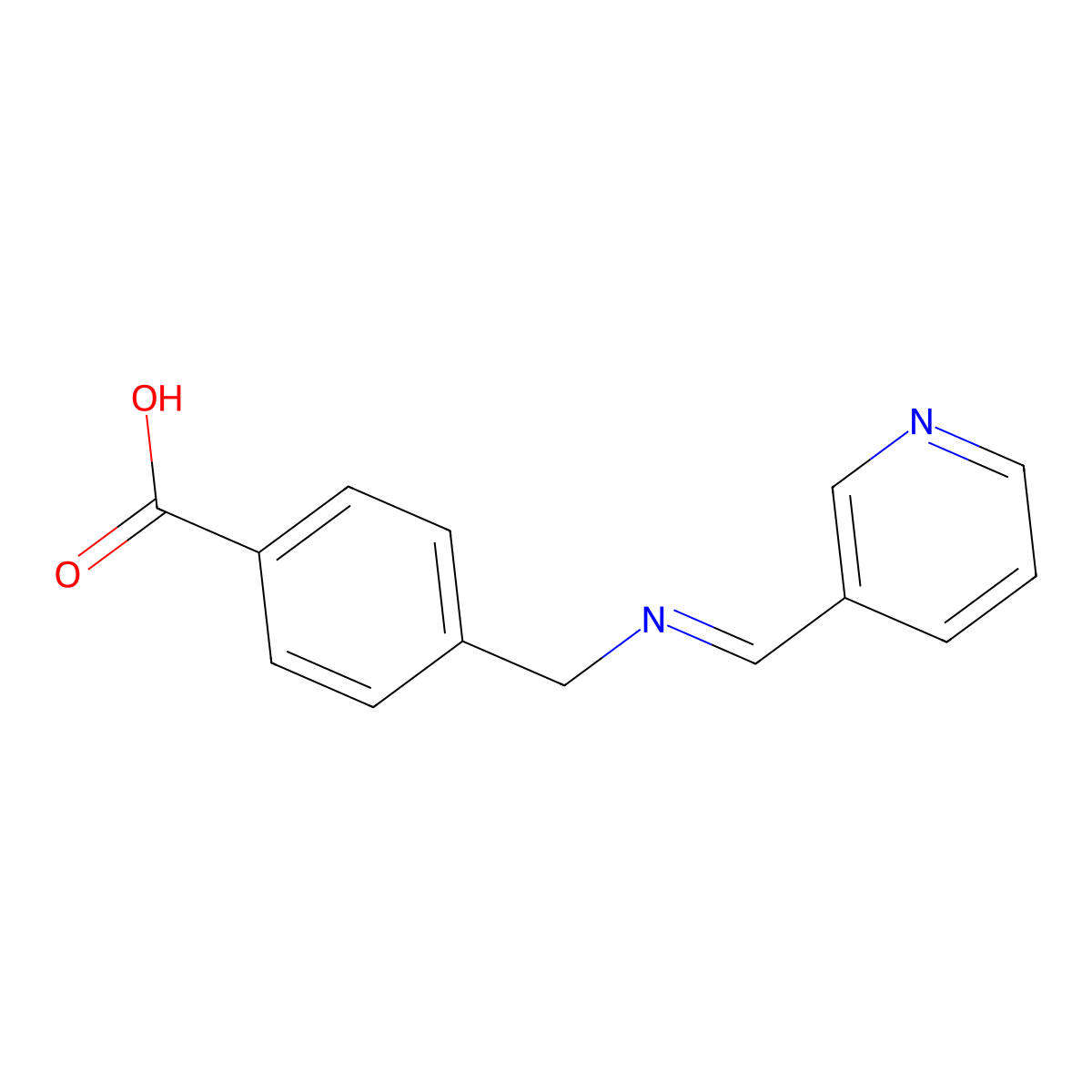 4-[[(E)-(3-Pyridinylmethylene)amino]methyl]benzoic acid molecular structure, CAS 1353006-41-3
