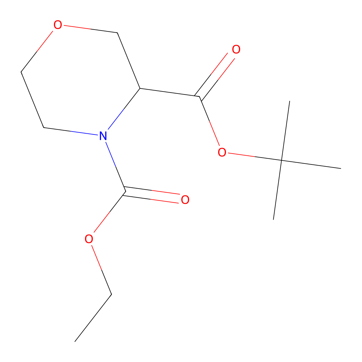 (S)-Tert-Butyl ethyl morpholine-3,4-dicarboxylate molecular structure, CAS 1353006-49-1