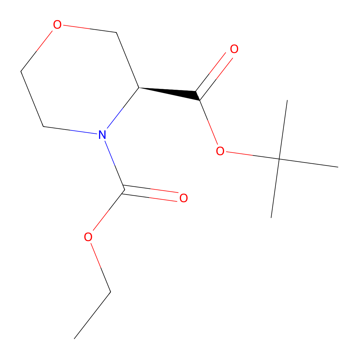 (S)-Tert-Butyl ethyl morpholine-3,4-dicarboxylate molecular structure, CAS 1353006-49-1