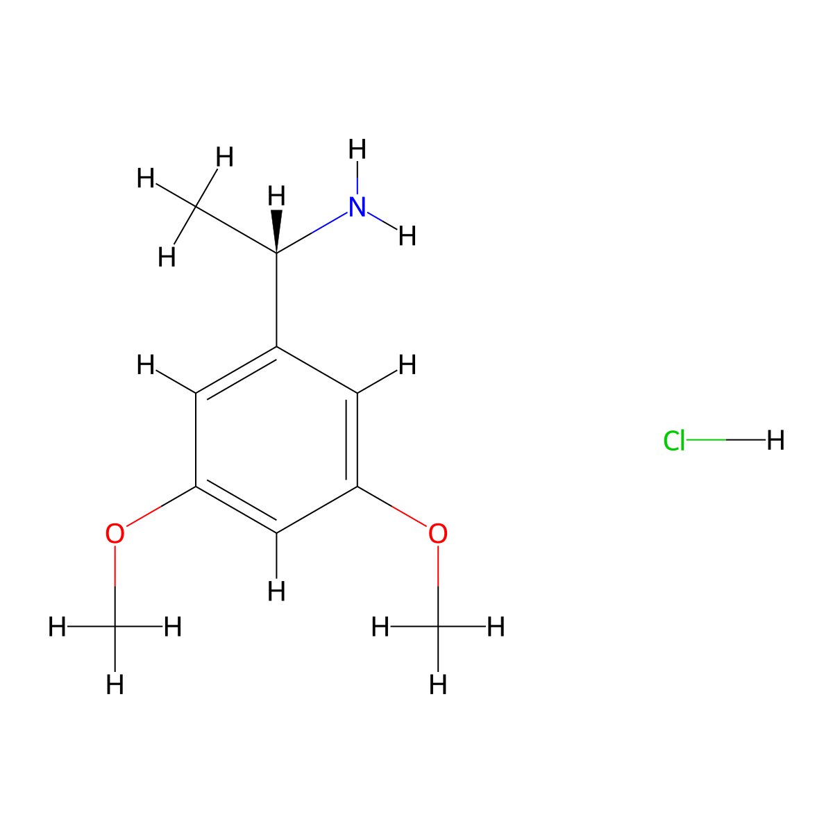 (S)-1-(3,5-dimethoxyphenyl)ethanamine hydrochloride molecular structure, CAS 1353006-50-4