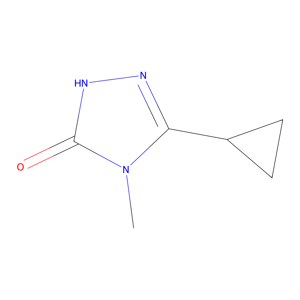 3-cyclopropyl-4-methyl-4,5-dihydro-1H-1,2,4-triazol-5-one molecular structure, CAS 135301-77-8
