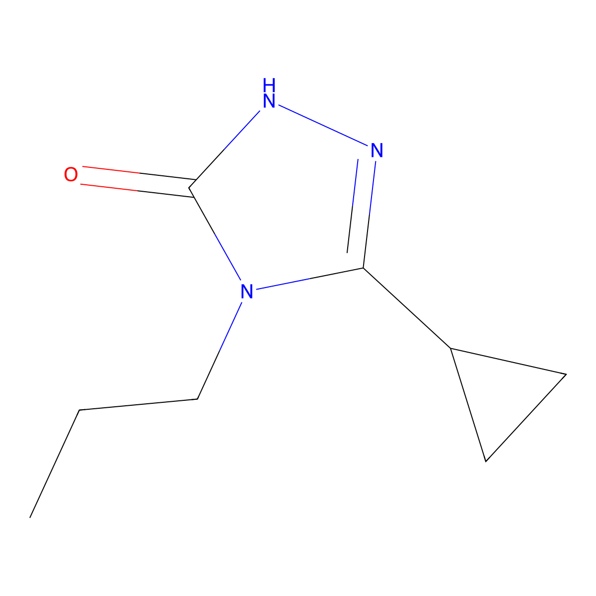 3-cyclopropyl-4-propyl-4,5-dihydro-1H-1,2,4-triazol-5-one molecular structure, CAS 135301-79-0
