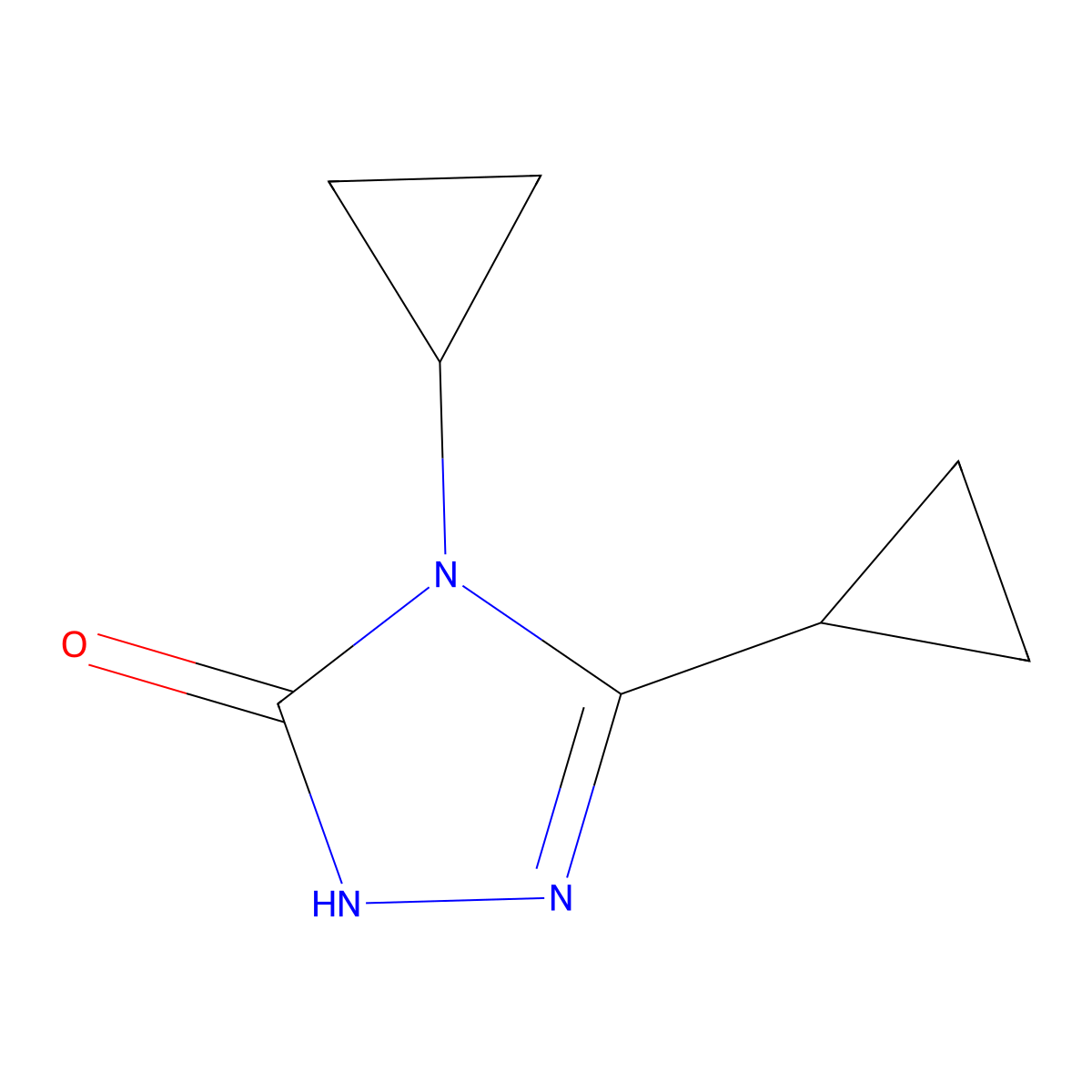 3,4-dicyclopropyl-4,5-dihydro-1H-1,2,4-triazol-5-one molecular structure, CAS 135301-80-3