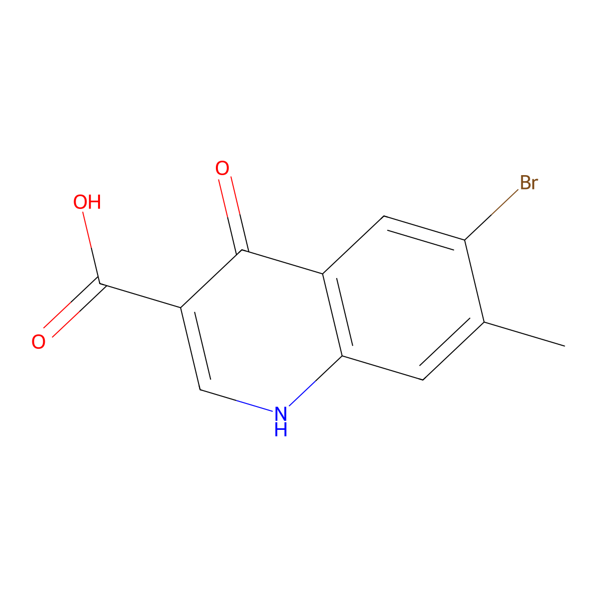 6-Bromo-7-methyl-4-oxo-1,4-dihydroquinoline-3-carboxylic acid molecular structure, CAS 1353011-79-6