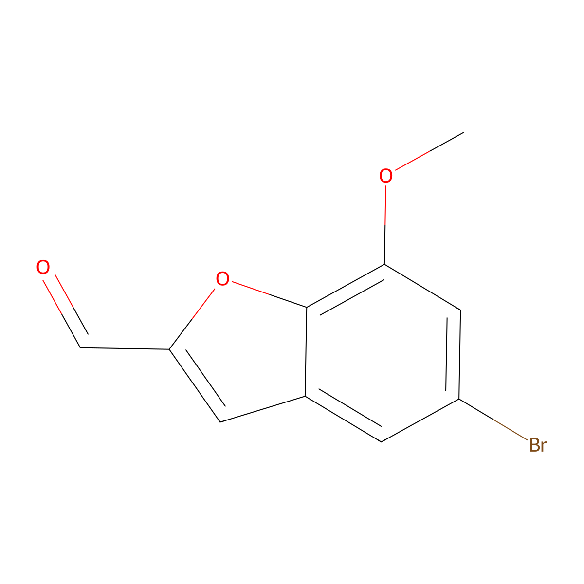 5-Bromo-7-methoxy-1-benzofuran-2-carbaldehyde molecular structure, CAS 1353011-84-3