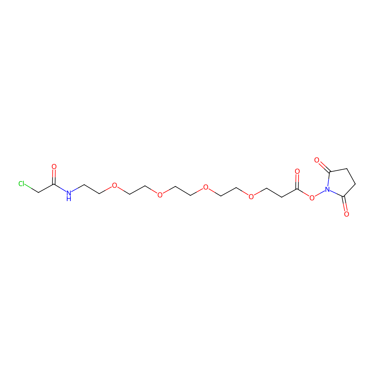Chloroacetamido-peg4-nhs ester molecular structure, CAS 1353011-95-6