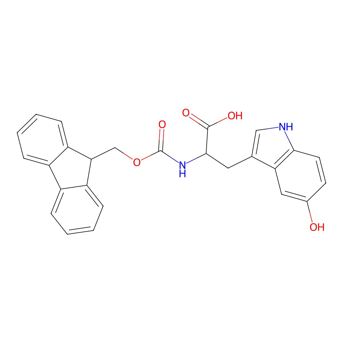 Fmoc-5-Hydroxy-D-tryptophan molecular structure, CAS 1353018-32-2