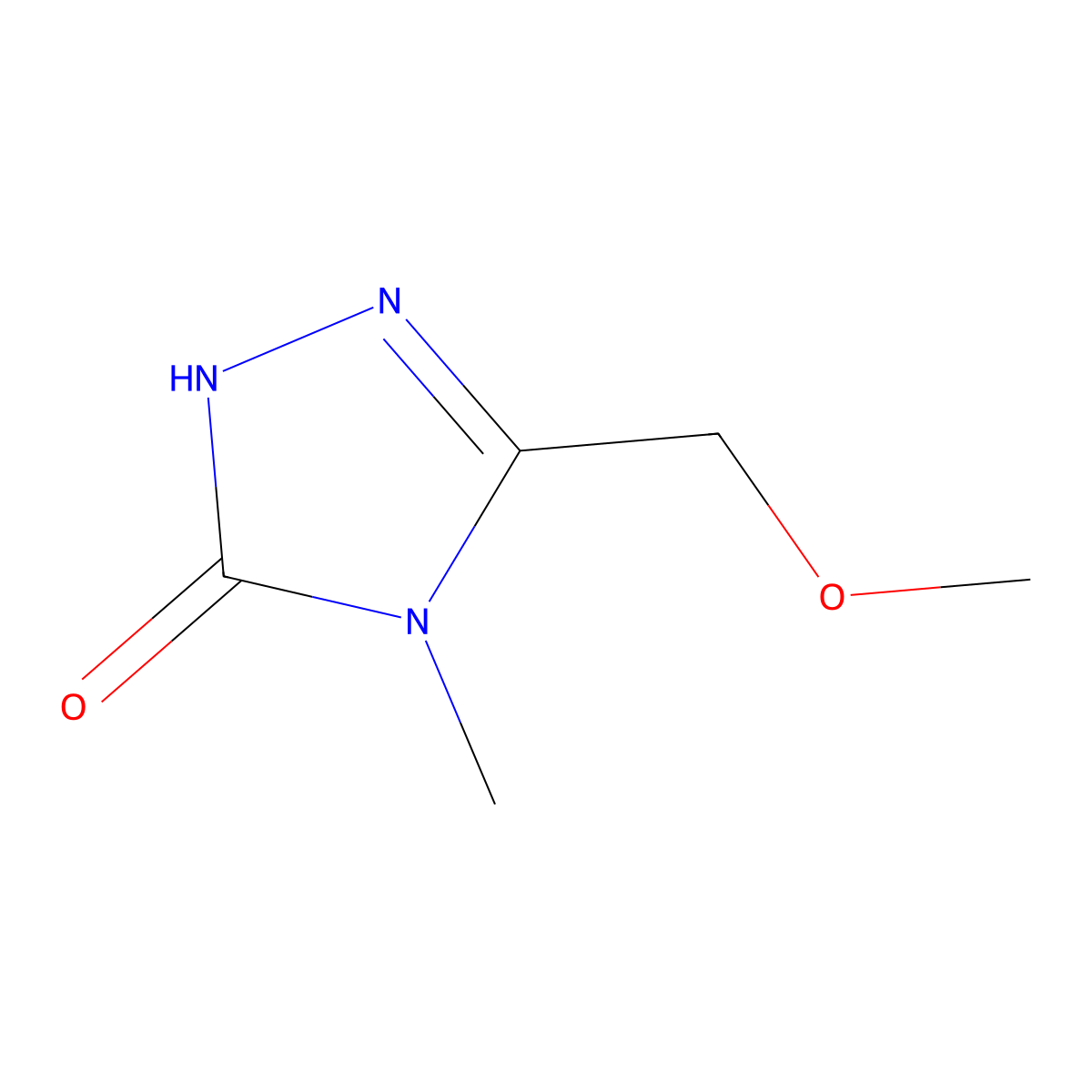 3-(methoxymethyl)-4-methyl-4,5-dihydro-1H-1,2,4-triazol-5-one molecular structure, CAS 135302-10-2