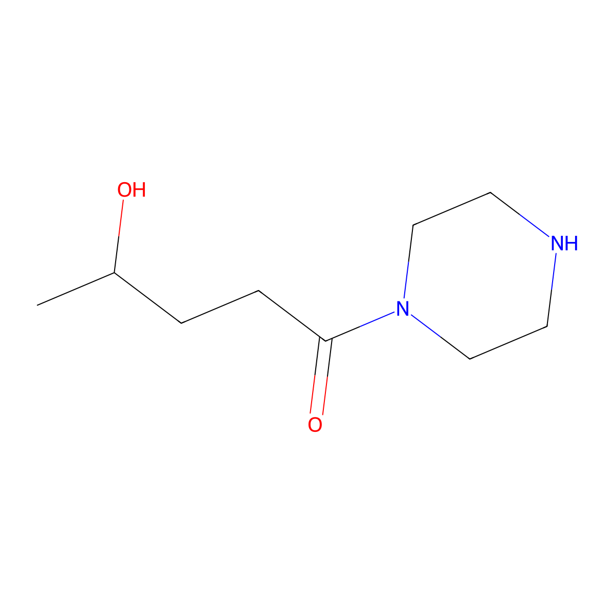 4-Hydroxy-1-(piperazin-1-yl)pentan-1-one molecular structure, CAS 1353042-88-2
