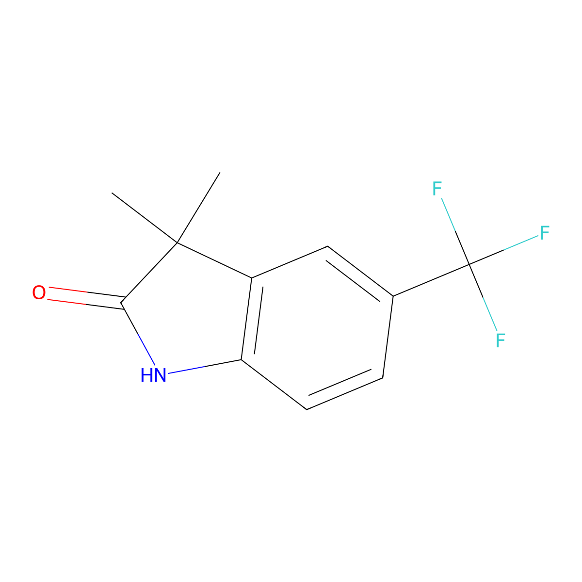 3,3-Dimethyl-5-(trifluoromethyl)indolin-2-one molecular structure, CAS 1353043-38-5
