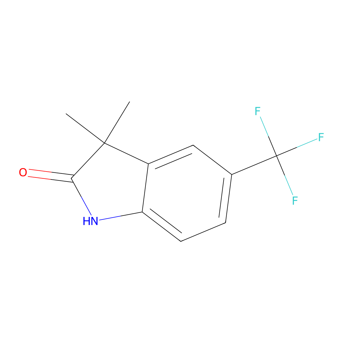 3,3-Dimethyl-5-(trifluoromethyl)indolin-2-one molecular structure, CAS 1353043-38-5