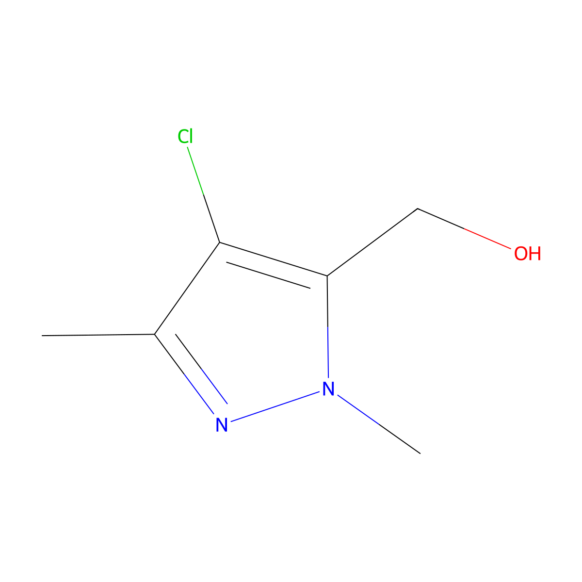 (4-Chloro-1,3-dimethyl-1H-pyrazol-5-yl)methanol molecular structure, CAS 1353048-70-0