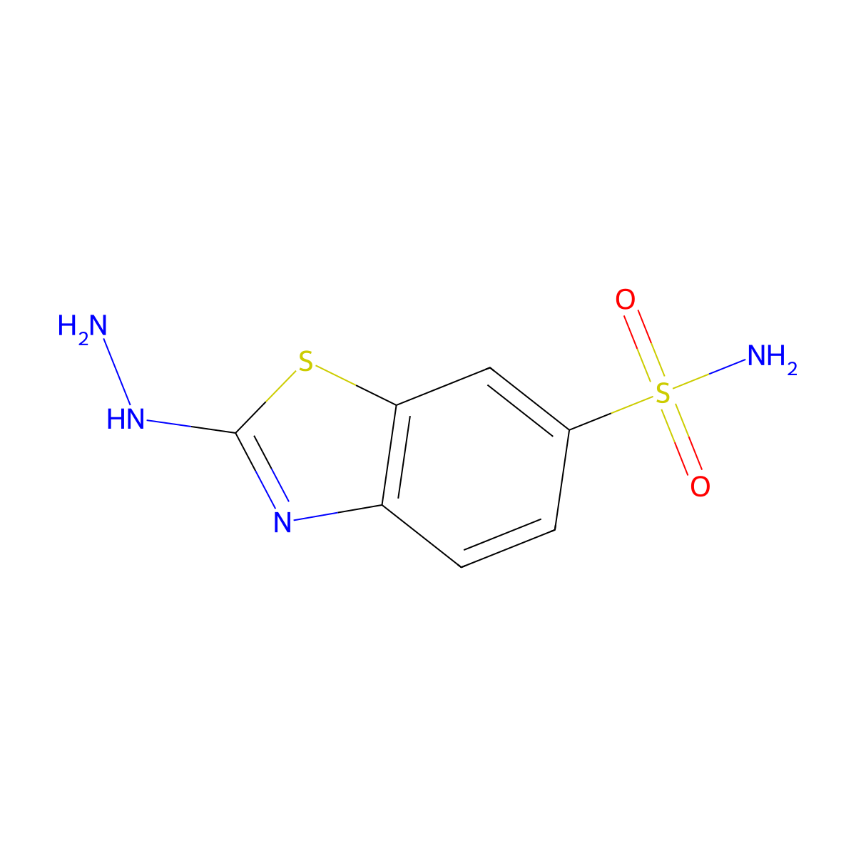 2-Hydrazinyl-1,3-benzothiazole-6-sulfonamide molecular structure, CAS 1353056-08-2