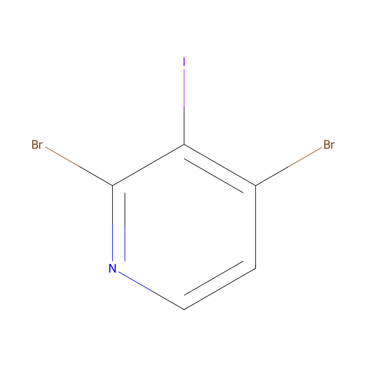 2,4-Dibromo-3-iodopyridine molecular structure, CAS 1353056-48-0