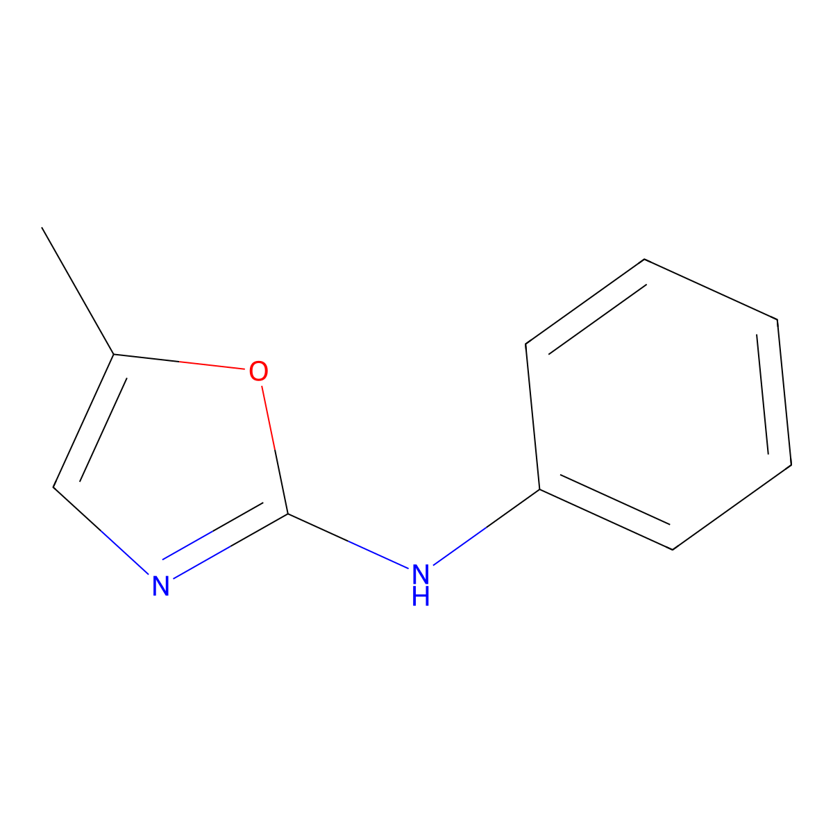 5-methyl-N-phenyl-1,3-oxazol-2-amine molecular structure, CAS 135307-34-5