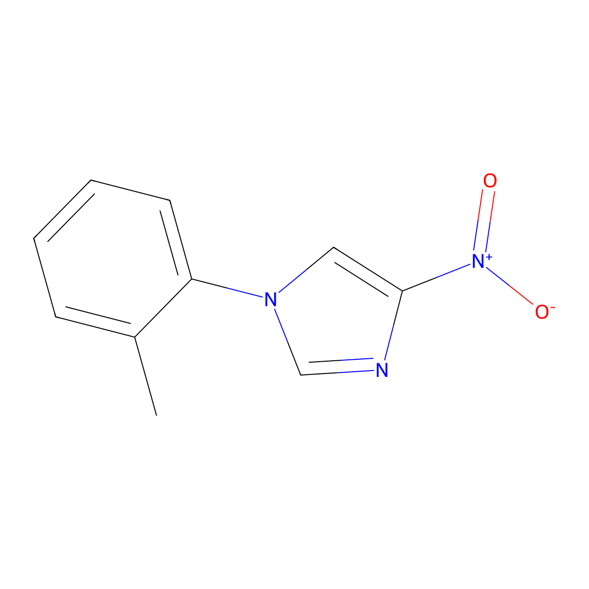1H-Imidazole, 1-(2-methylphenyl)-4-nitro- molecular structure, CAS 135307-51-6