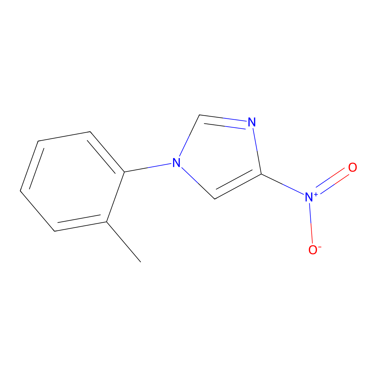 1H-Imidazole, 1-(2-methylphenyl)-4-nitro- molecular structure, CAS 135307-51-6