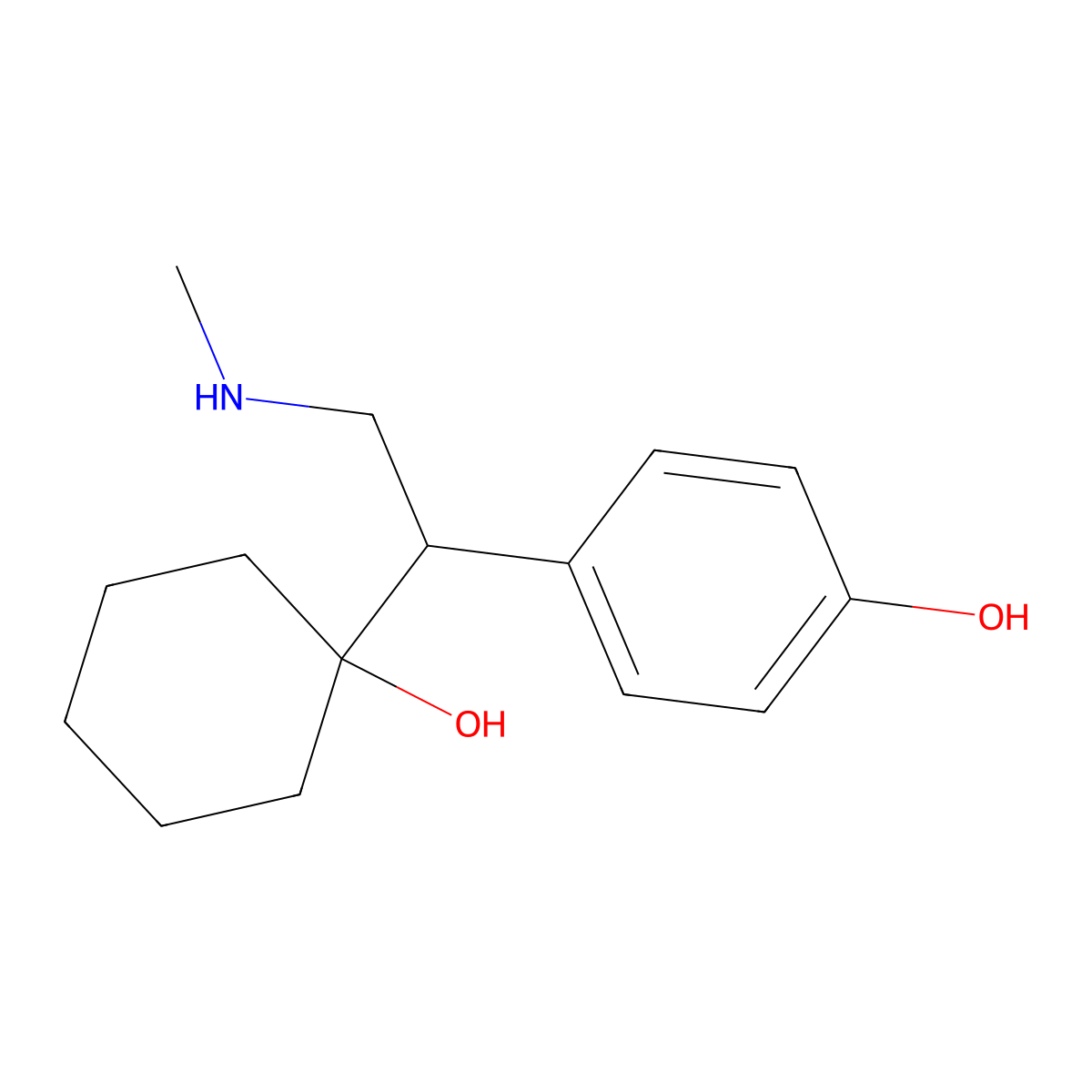 N,O-Didesmethylvenlafaxine molecular structure, CAS 135308-74-6