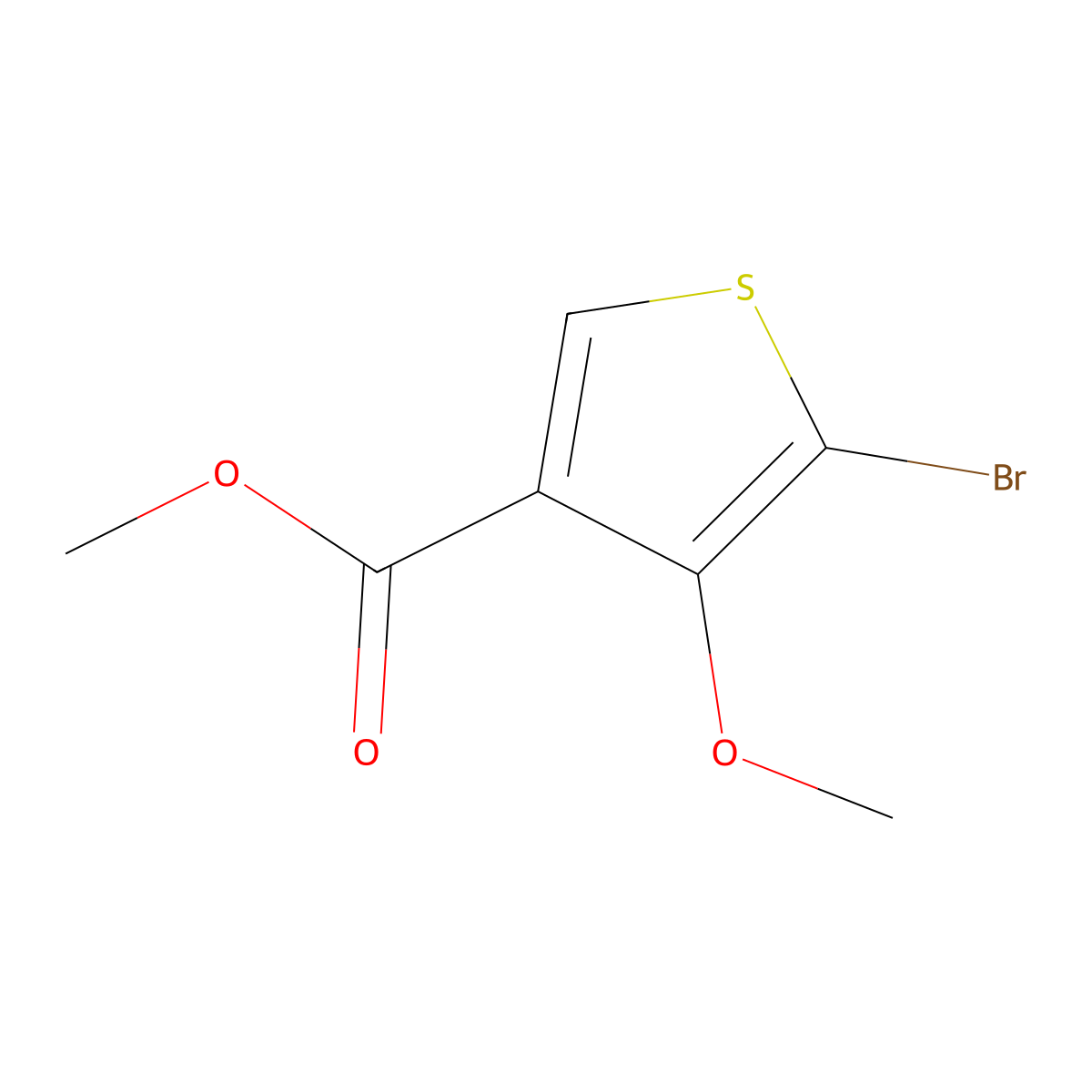 Methyl 5-bromo-4-methoxythiophene-3-carboxylate molecular structure, CAS 1353100-79-4